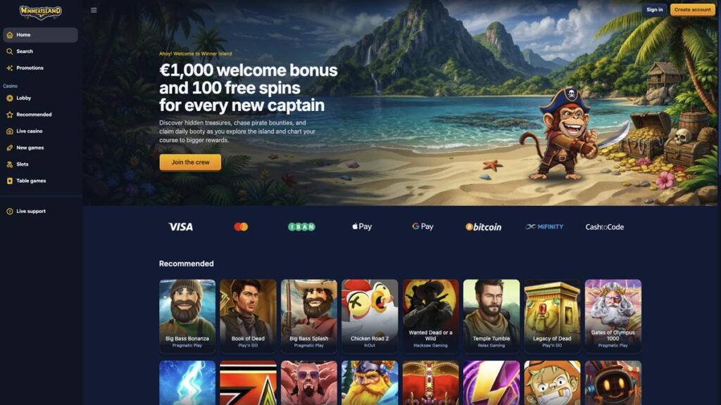 review over winner island online casino zonder cruks